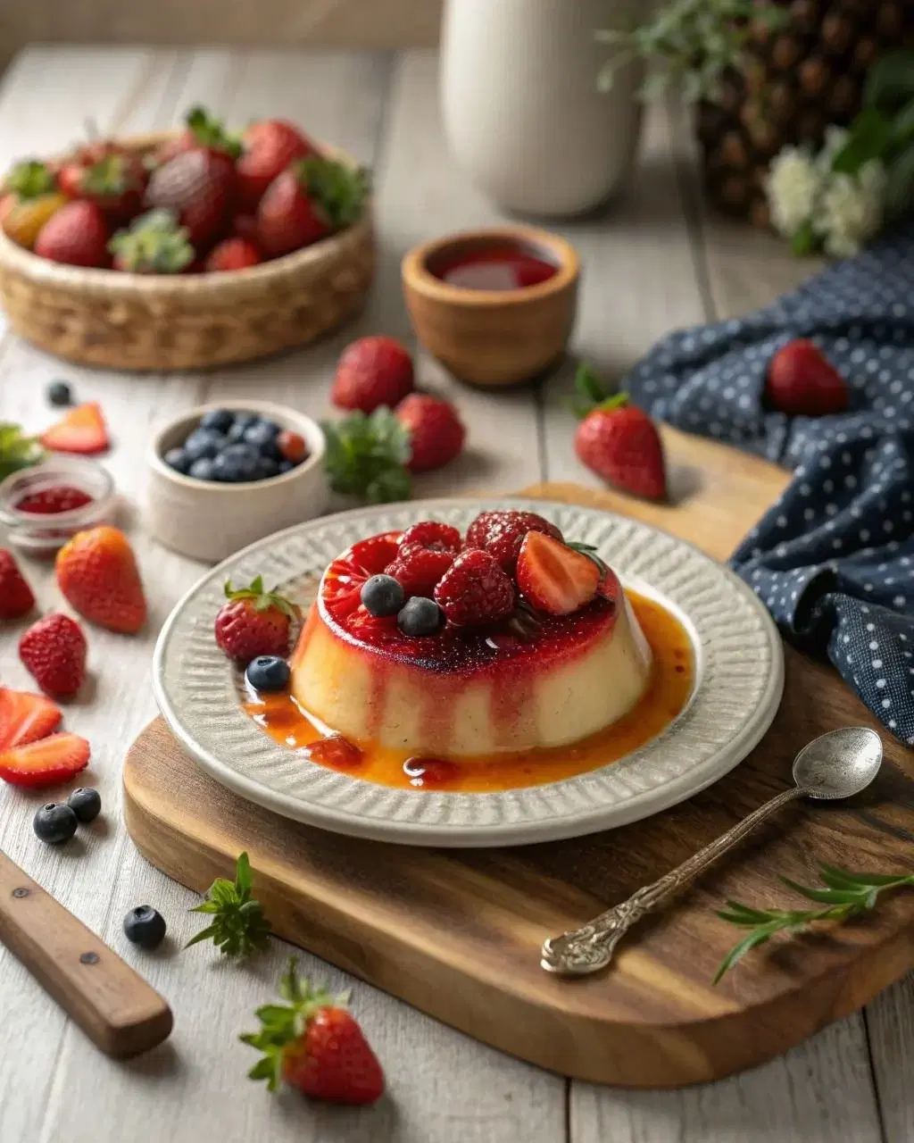 Flan + Fruits